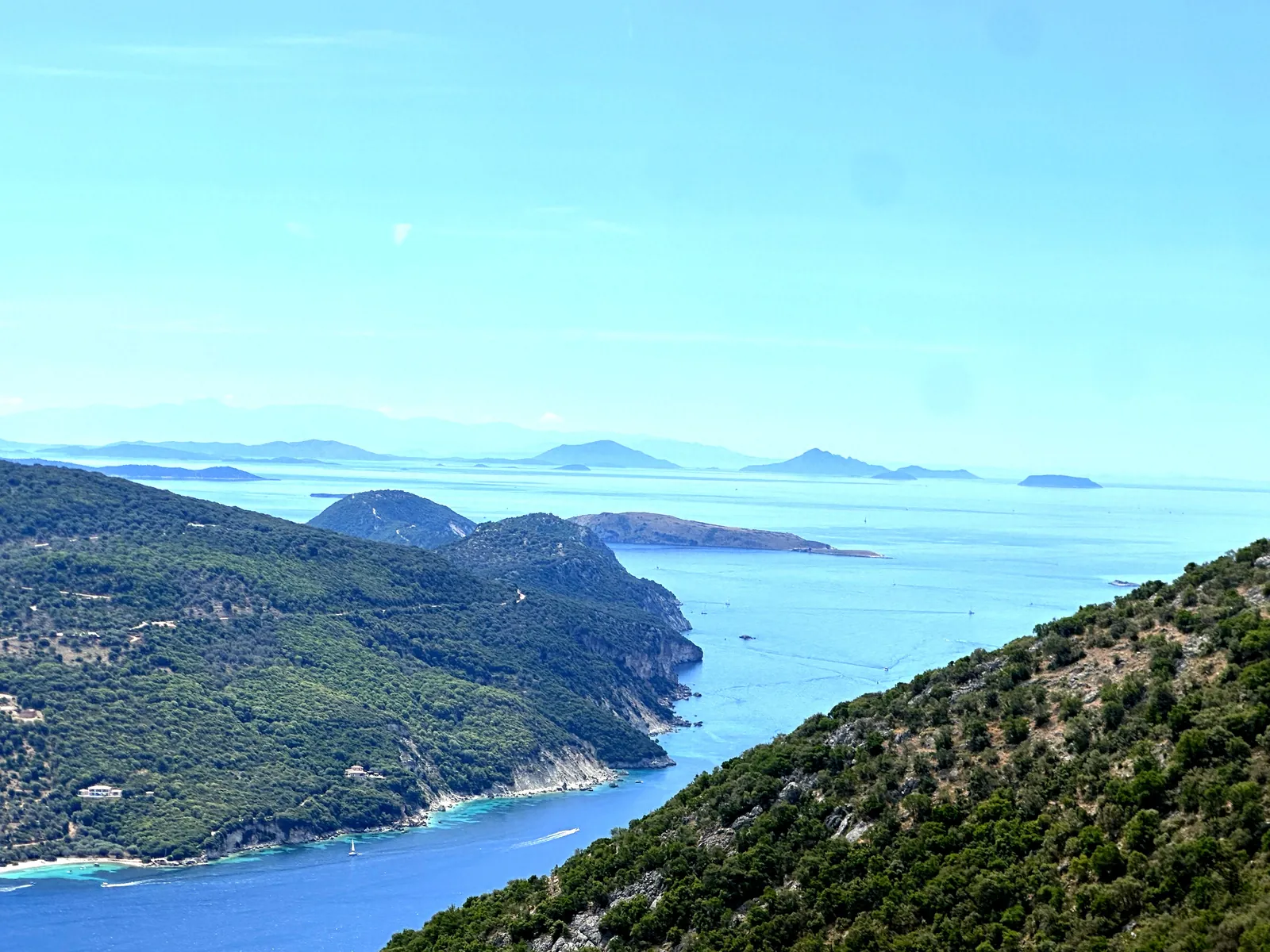 The coastline below the villa