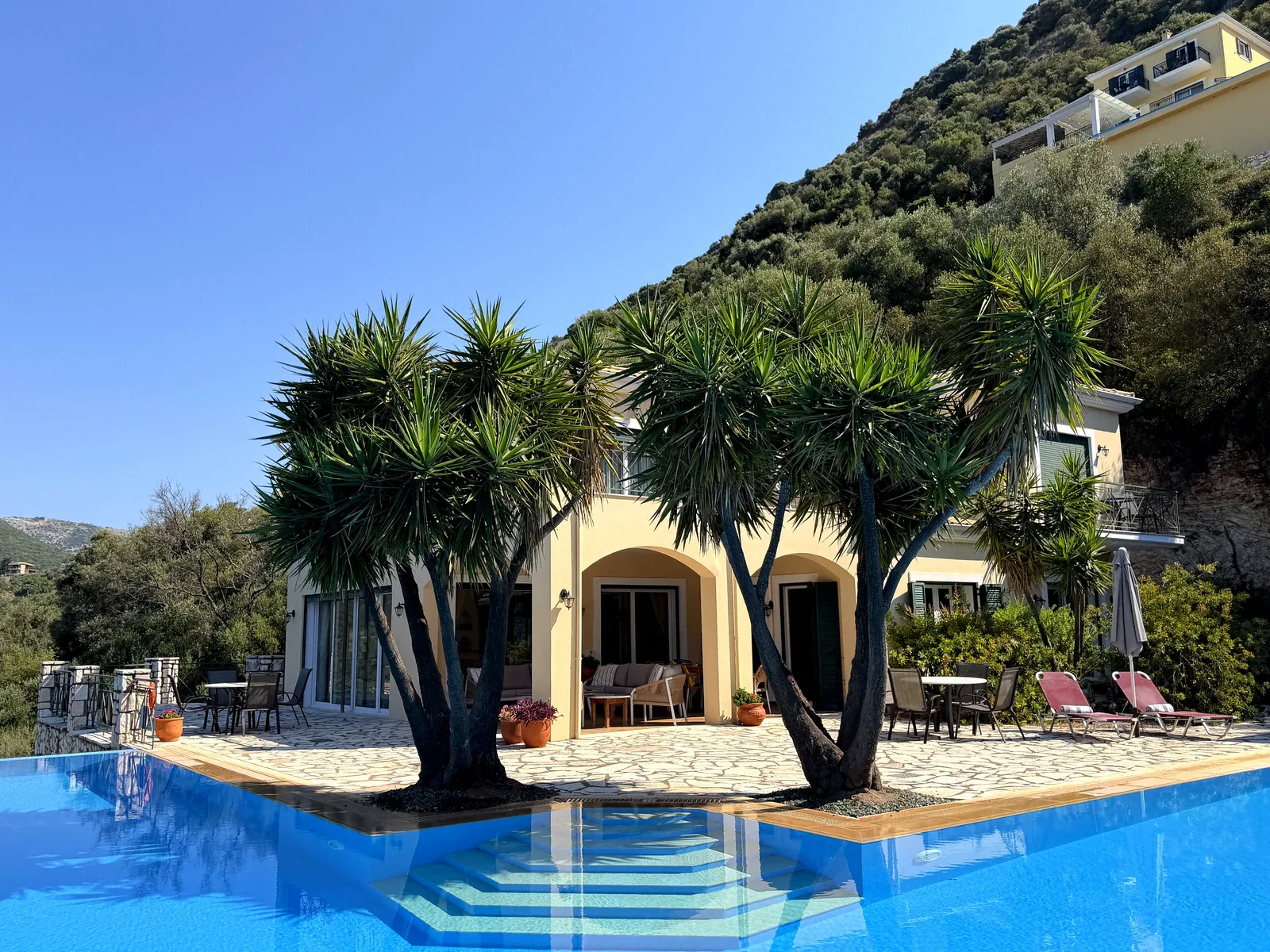 The house seen across the pool