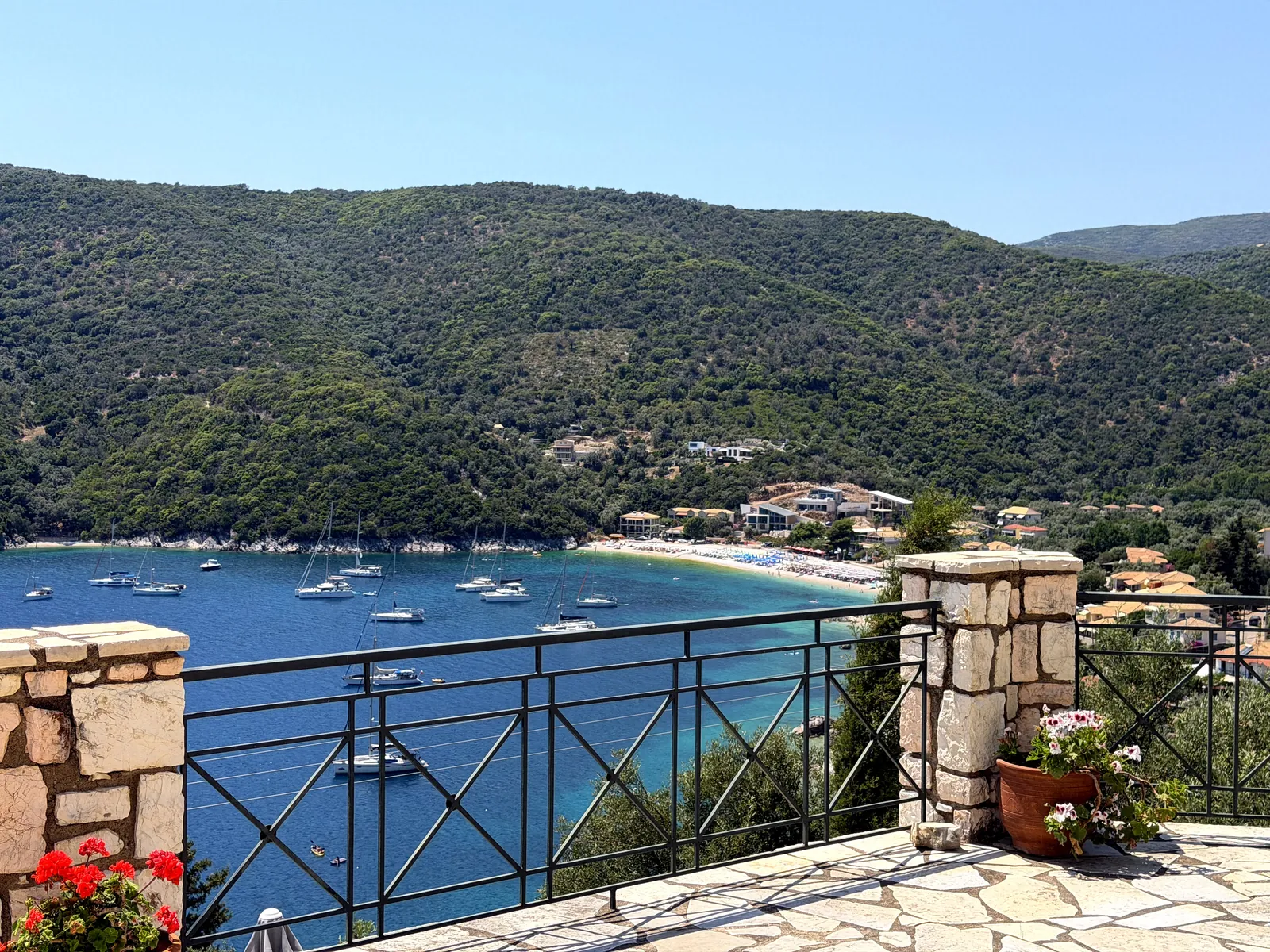 The bay of Mikros Gialos from the terrace