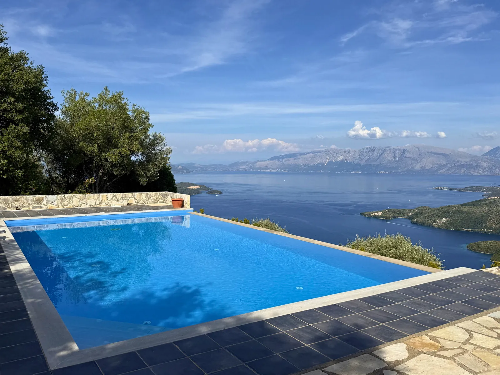 The pool and the sea below